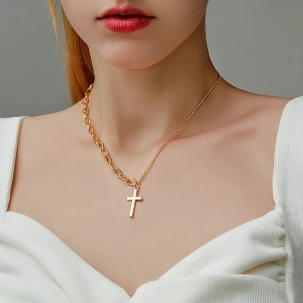 3/$30 💛🤍 Cross Half Chain Necklace
